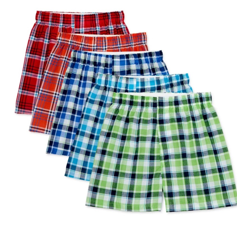 New Boys Woven Boxers 10 Pairs Plaid New with tags size small 6/7 - Picture 4 of 8